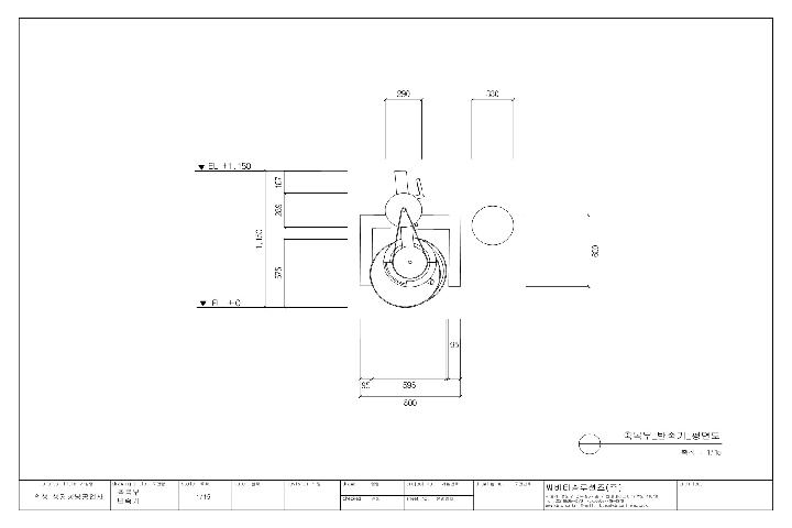 축목부 반죽기 평면도 입니다.