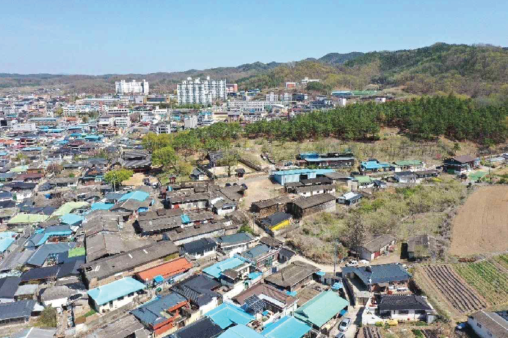 남→북 방향 항공사진